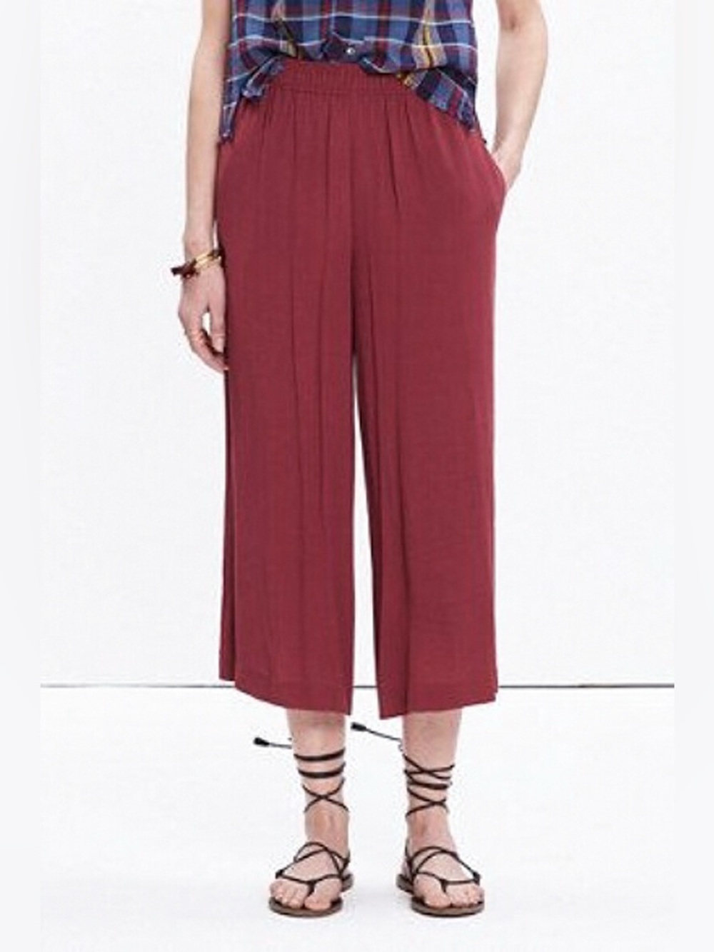 Madewell Clemente Wide Leg Crop Culottes Pants‎